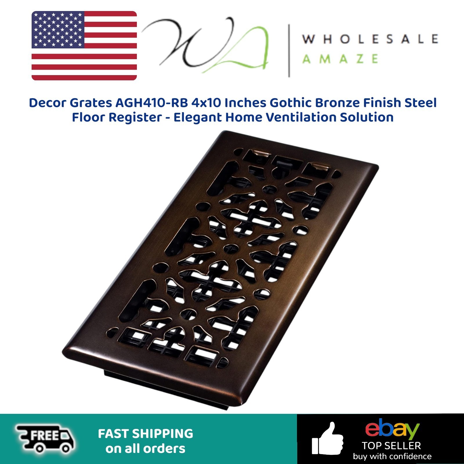 Decor Grates Gothic Bronze Floor Register