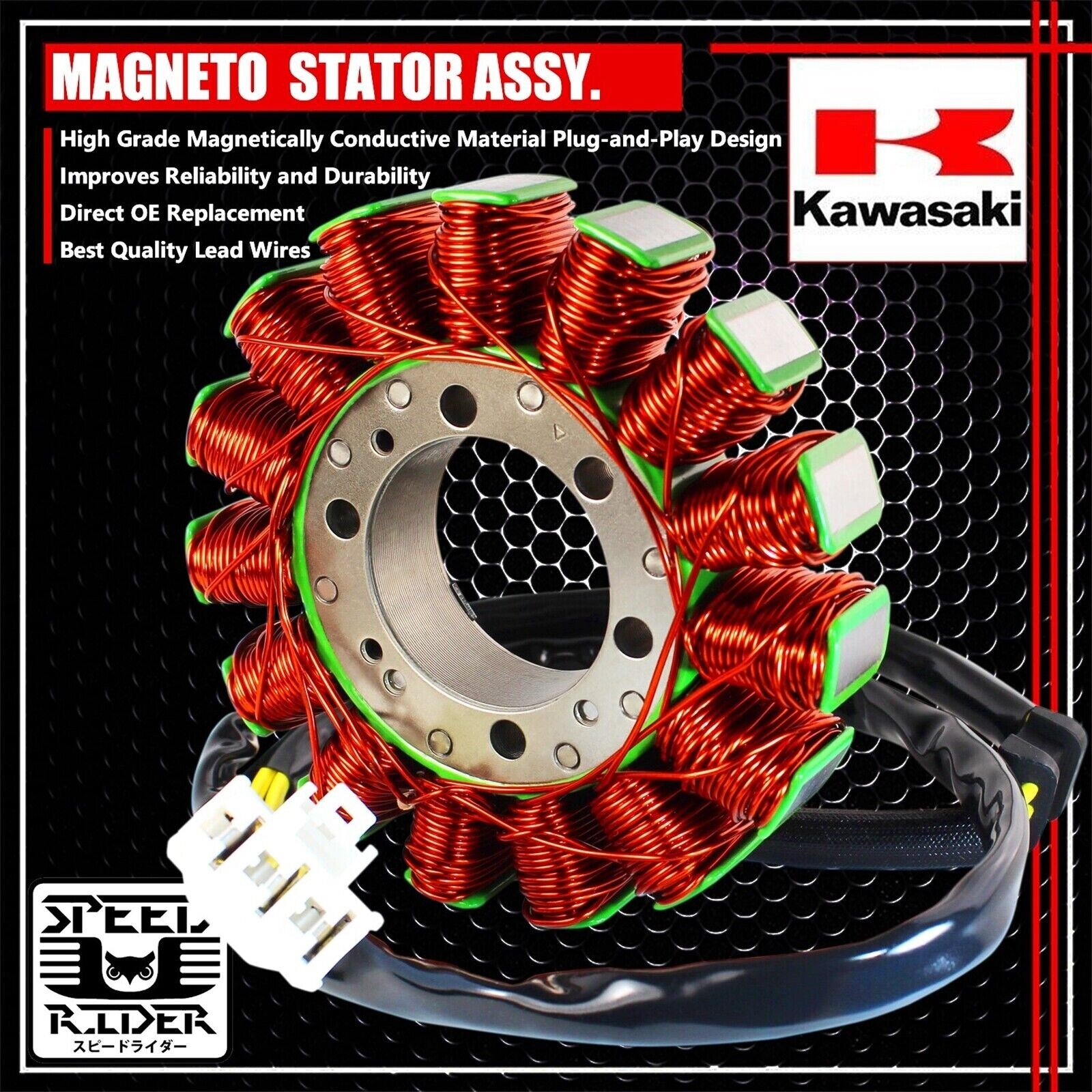 専用 3/3 06-21 Ninja ZX-14/14R LEAD WIRE MAGNETO COIL GENERATOR OE