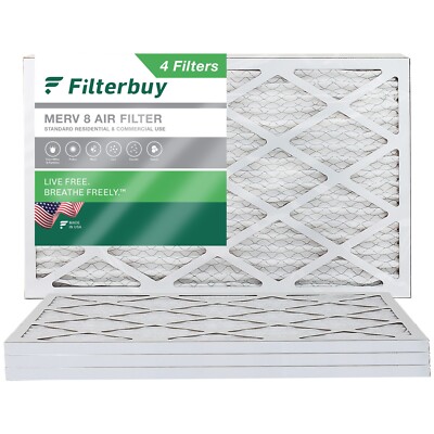 Filterbuy 14x25x1 Pleated Air Filters, Replacement for HVAC AC Furnace (MERV 8)