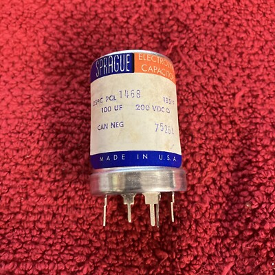 PCL-1468 SPRAGUE CAPACITOR PRINT-LOK@LYTIC 100UF 200WVDC NOS