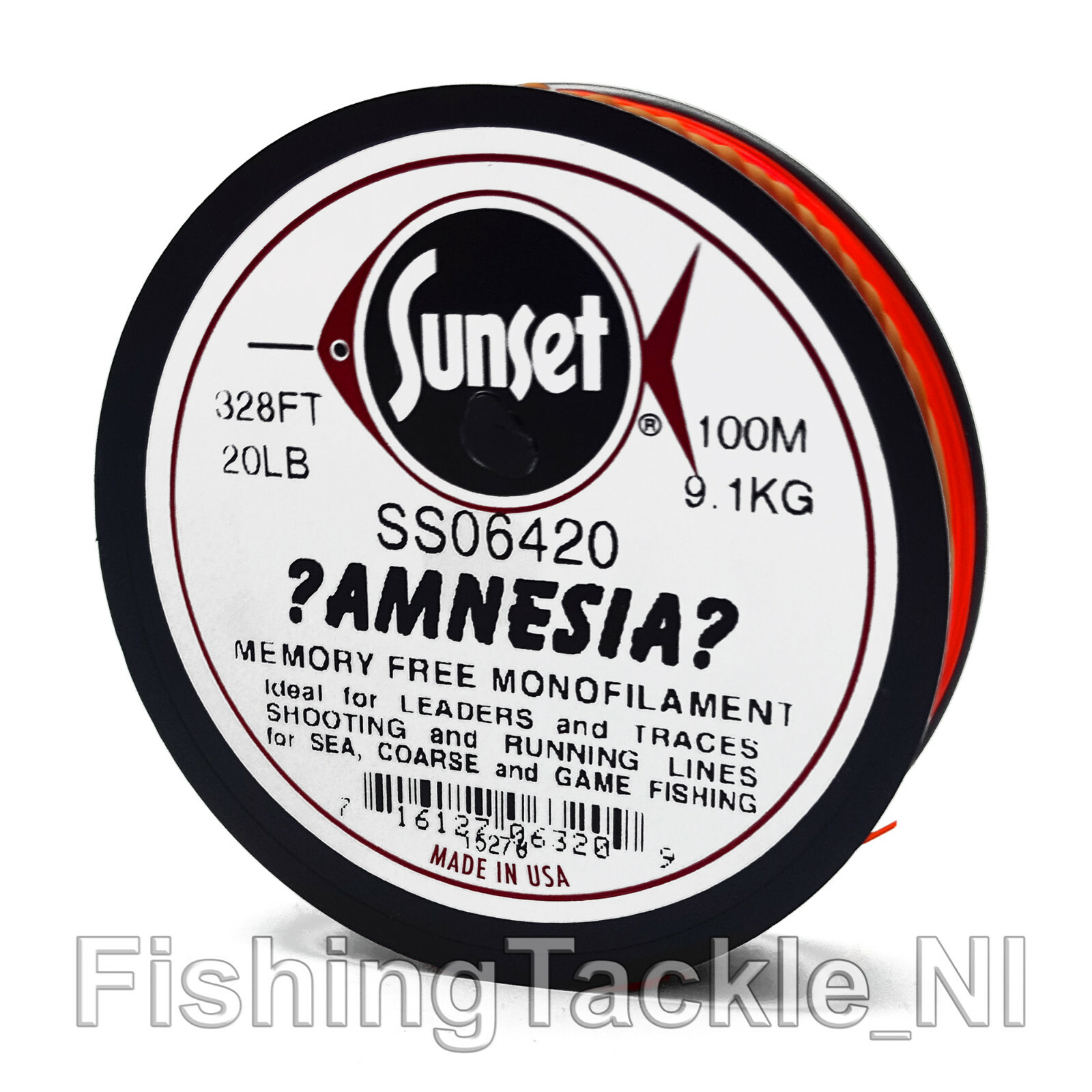 Sunset Amnesia Memory Free Sea Fishing Line Red/Clear Monofilament