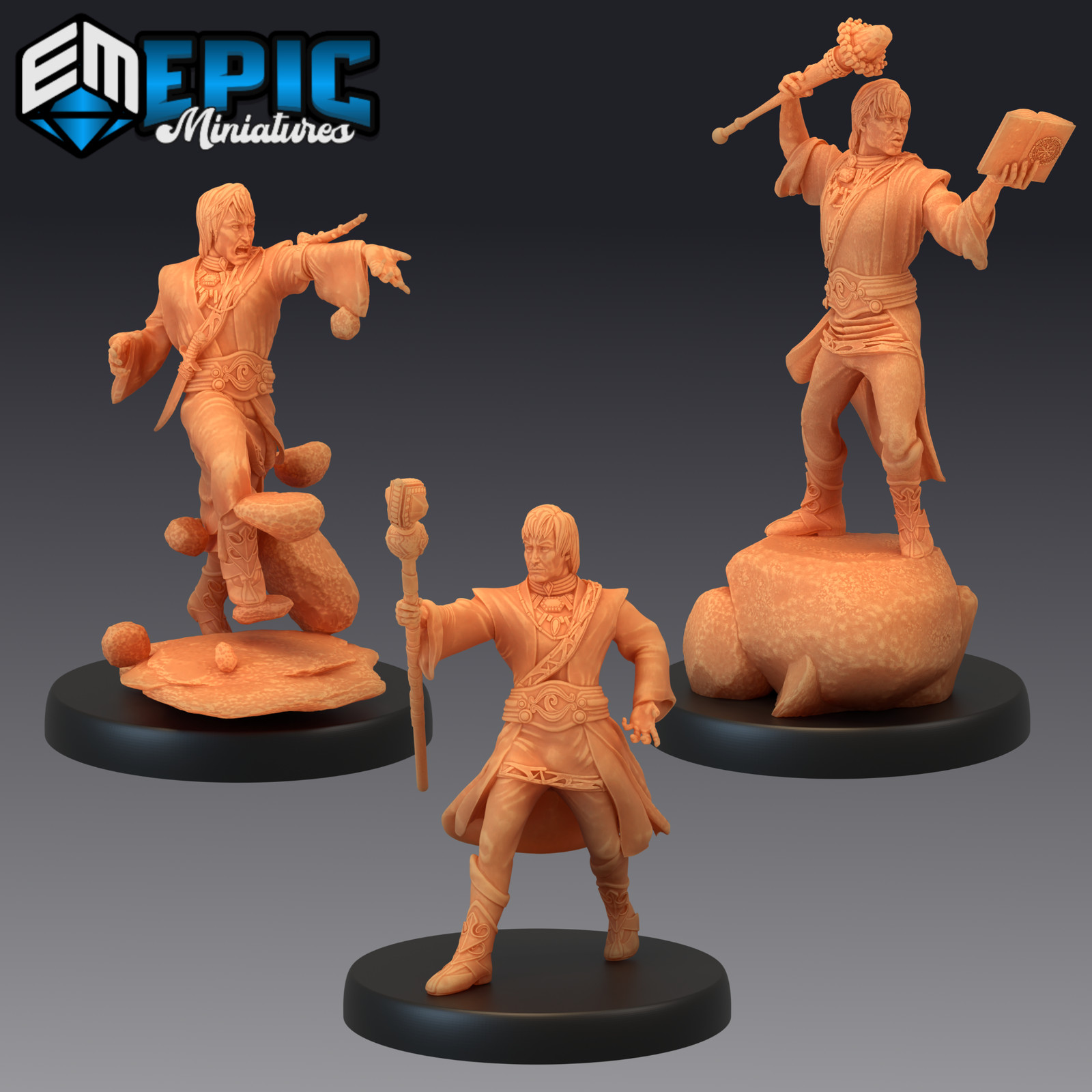 Earth Wizard, Dungeons and Dragons Miniatures, D&D, Epic Miniatures, Fantasy