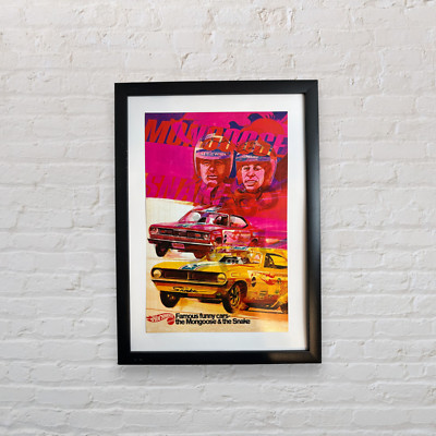 Snake & Mongoose Hot Wheels Redlines Poster  11 x 17  Vtg Drag Racing NO FRAME