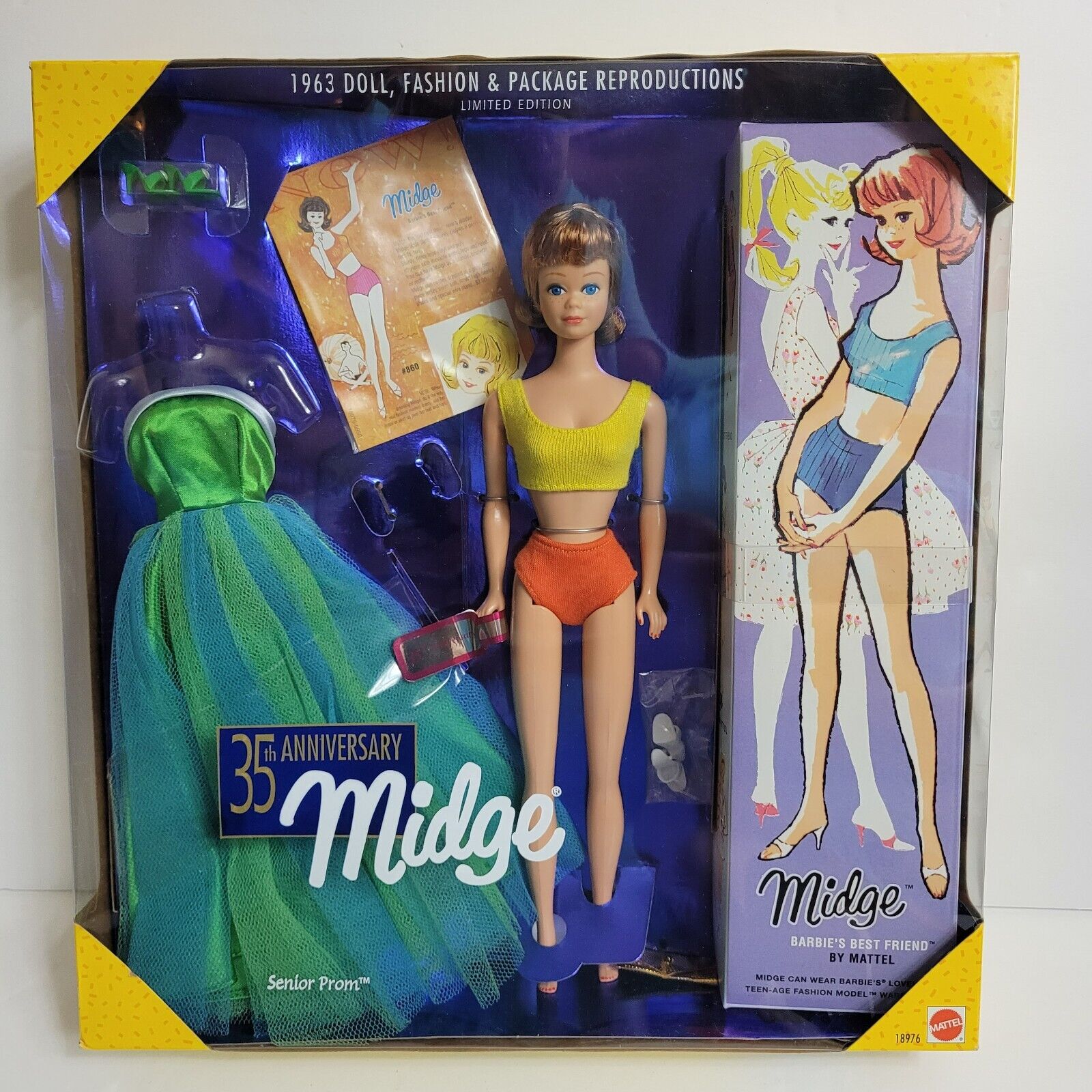 Mattel 35th Anniversary Midge Senior Prom 1963 Doll Ltd Ed Mattel 35th Anniversary Midge Senior Prom 1963 Doll Ltd Ed