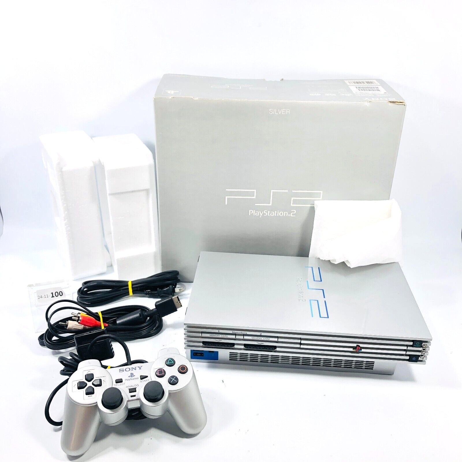 EX+++] Sony PlayStation 2 PS2 Silver Console SCPH-39000 Box