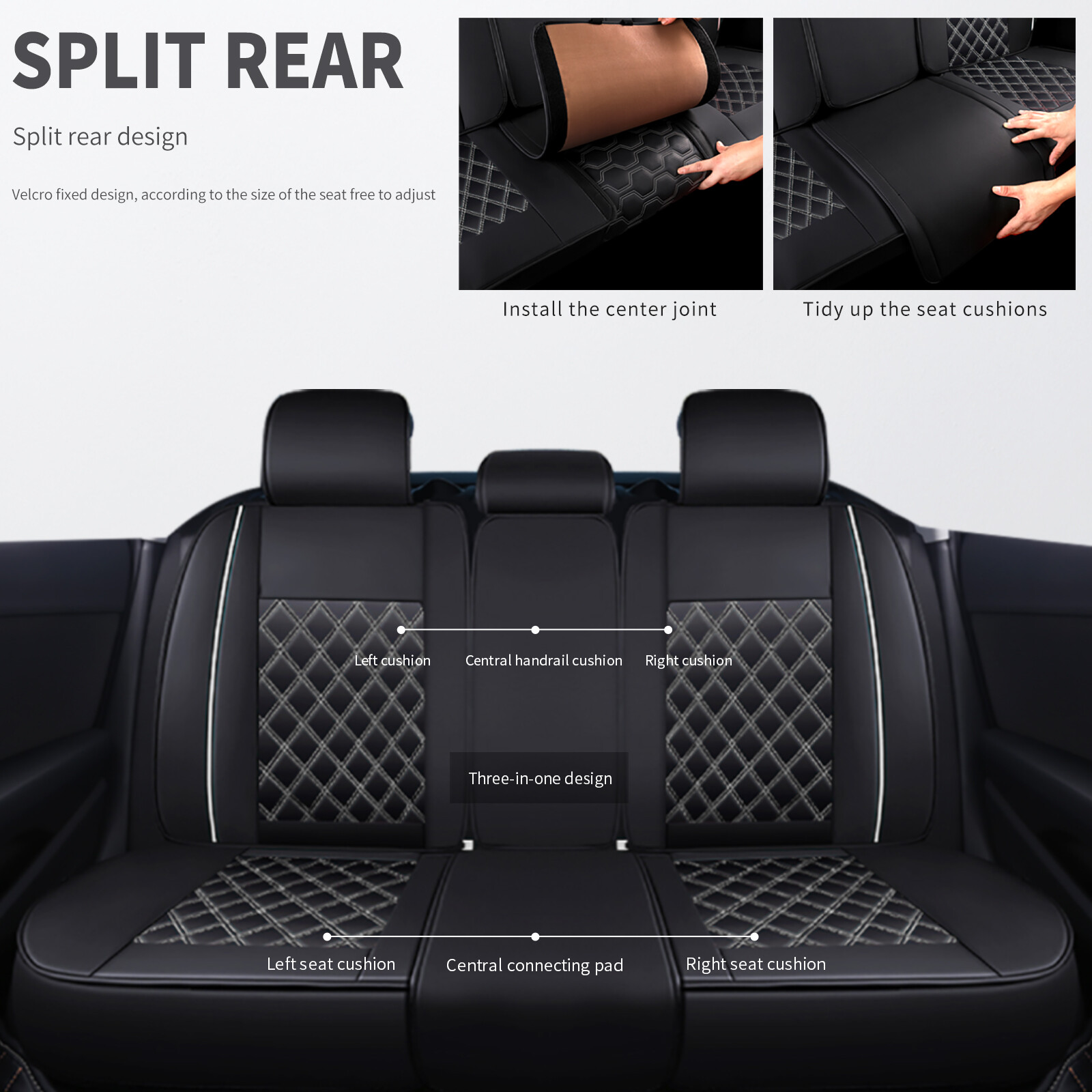 For Honda Accord 2/5 Car Seat Cover Full Set Front + Rear Cushion PU