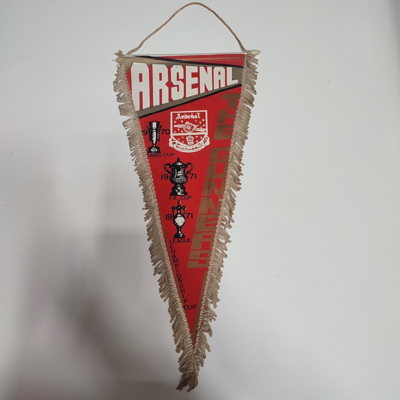 Fanion De Football Rouge De L'Ã©Quipe D'Arsenal De 1971, 43 Cm, TrÃ¨S Bon Ã©Tat 