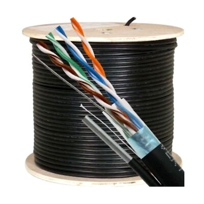 Vertical Cable Cat5e, 350 Mhz, Overall Shielded, UV Jacket, Outdoor, CMX, Mes...