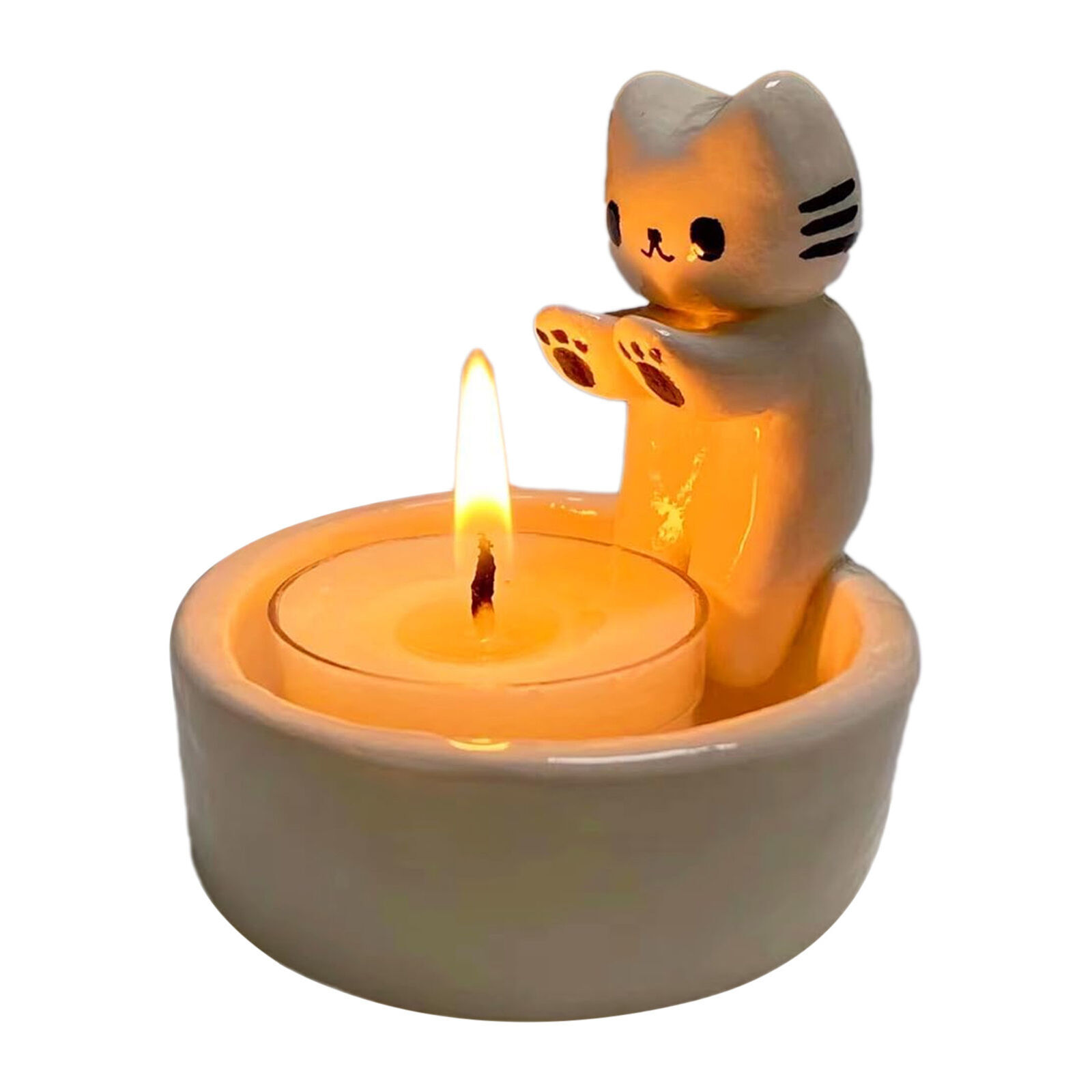 Kitten Candle Holder Warming Its Paws Cute Scented Light Holder Cute Grilled Cat