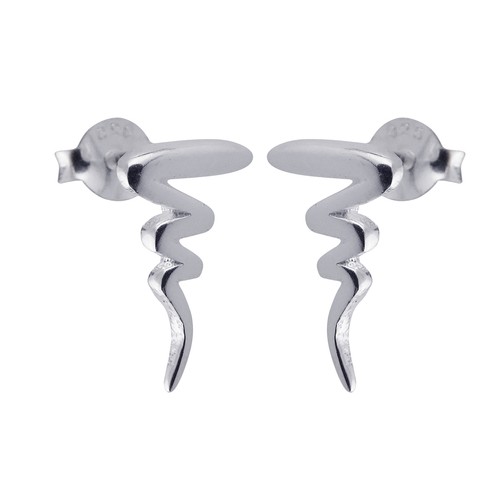 Tornado Twister Post Earrings - 925 Sterling Silver - Studs