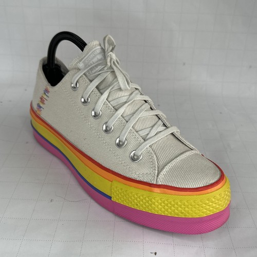 Converse Chuck Taylor All Star Platform Sneakers,  Rainbow Women's  5.5 Mens 7.5