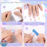 Shynek Kids Press Nails for Girls, 168Pcs Children Fake Nails Pre Glue Nail Stickers Full Cover Short False Nails Set for Girls Gift Nail Art Decoration