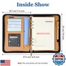 SAYEEC A5 Executive Conference Folder Business Notebook Zipped Organizer with Calculator Travel Portfolio binder Faux Leather Loose Leaf Paper Lined Refillable Journal Gift for Men