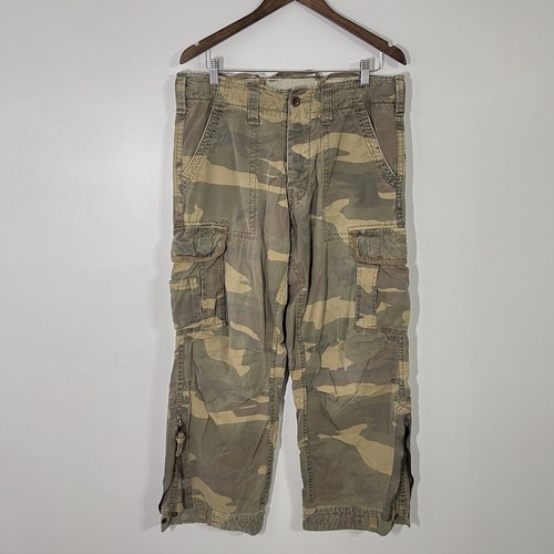 abercrombie&fitch zip cargo pants 迷彩 y2k Vintage Abercrombie Fitch Pants Men's S Camo Paratrooper