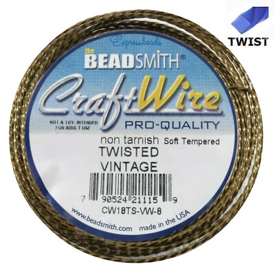 TWISTED Square Craft Wire Soft Tempered BeadSmith 18 gauge
