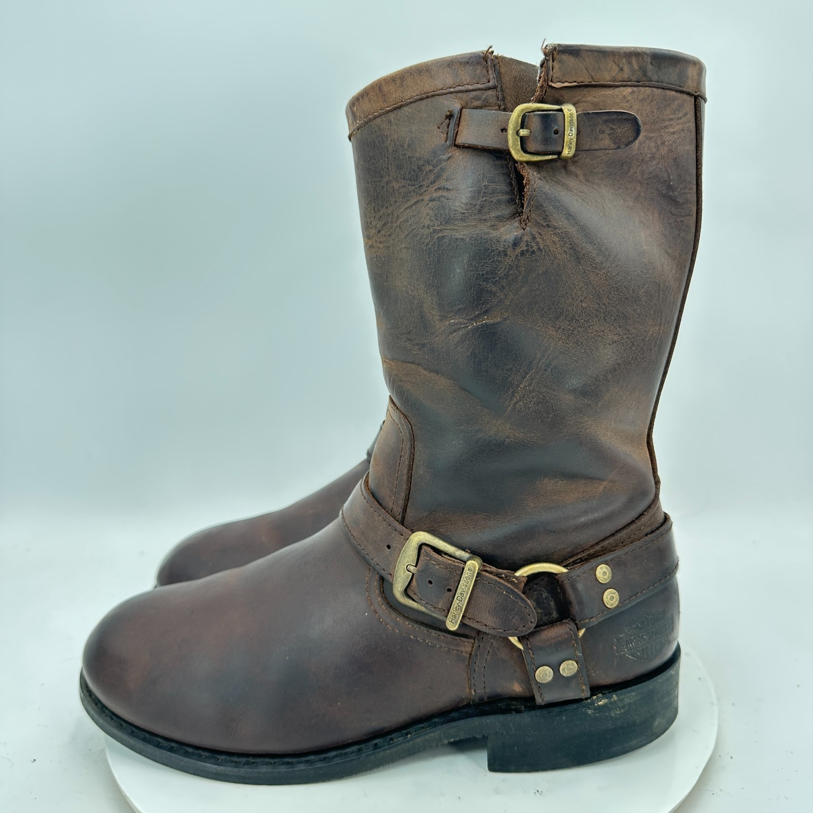 Harley Davidson Men Size 12 95133 brown Distressed Leather