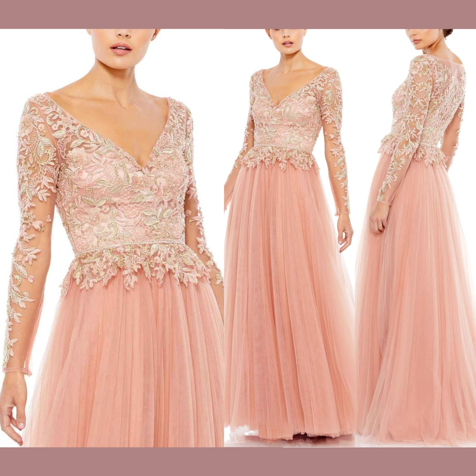 【Mac Duggal】メタリック ルーシュ A ライン ガウン ドレス Mac Duggal(マックドゥガル) パーティードレス(レディース