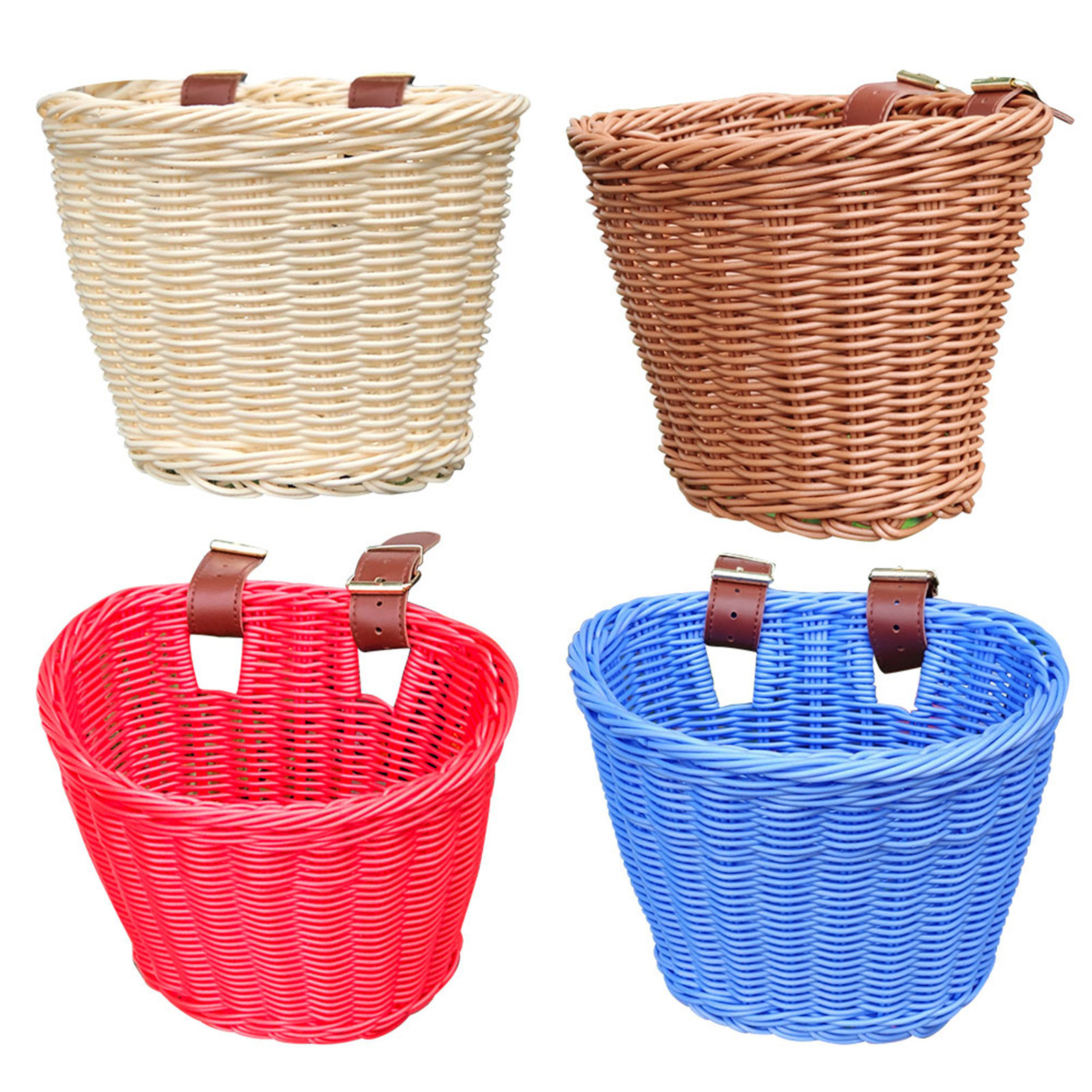 1pcs Bike Basket Woven Wicker Bike Basket suitable for boys and girls
