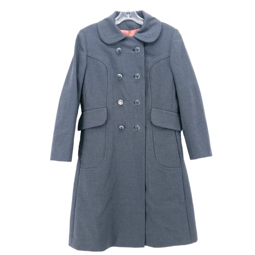 Vintage 100% Virgin Wool Coat Rochambeau Fabric Fitted Estimated Size S/M