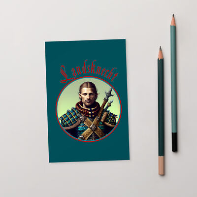 "Landsknecht" Art Postcard Military Mercenary Renaissance Medieval