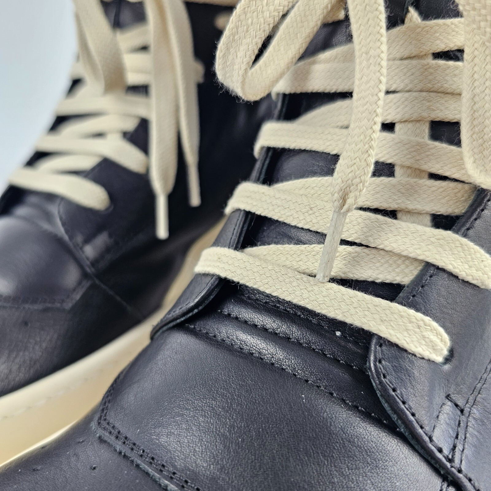 Pre-owned Rick Owens Geobasket Mega Bumper Black/milk Sneakers Size 41 Us 8