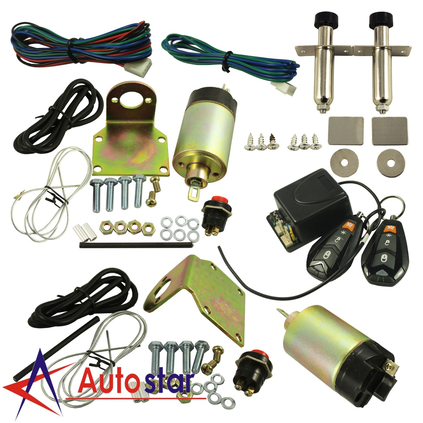 100lb Shaved Door Handle Kit 2 Door Popper Solenoid Street Rat Hot Rod Car Truck Ebay