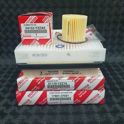 GENUINE TOYOTA AURIS FILTERS 2010> 1.8L MODEL AIR FILTER OIL FILTER CABIN FILTER