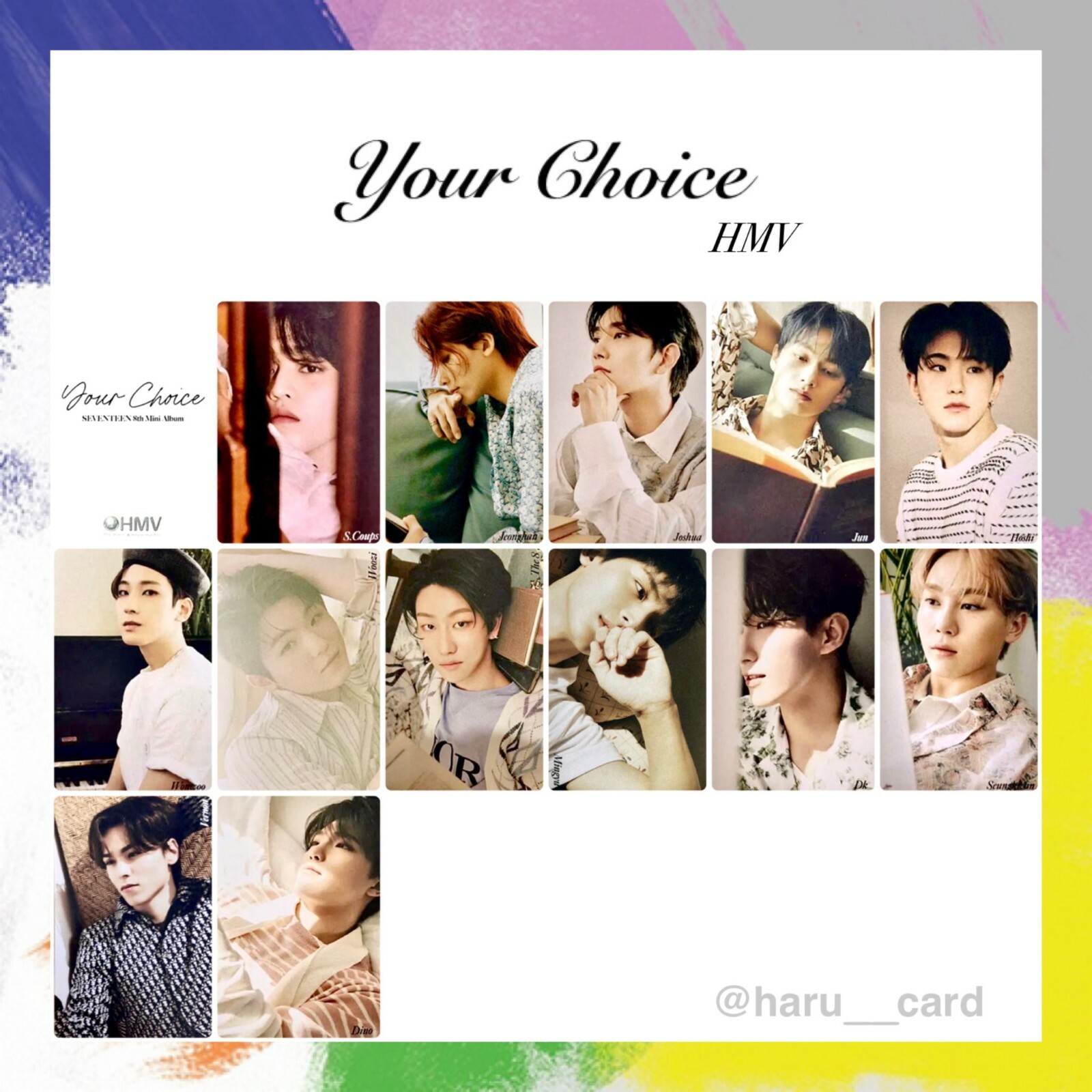SEVENTEEN Your Choice HMV JP LTD Official Photo card ONESIDE SEVENTEEN Your Choice HMV JP LTD Official Photo card ONESIDE