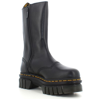 Pre-owned Dr. Martens A23us Women's Ankle Boot With Platform 30966001 Audrick Chelsea Tall In Black