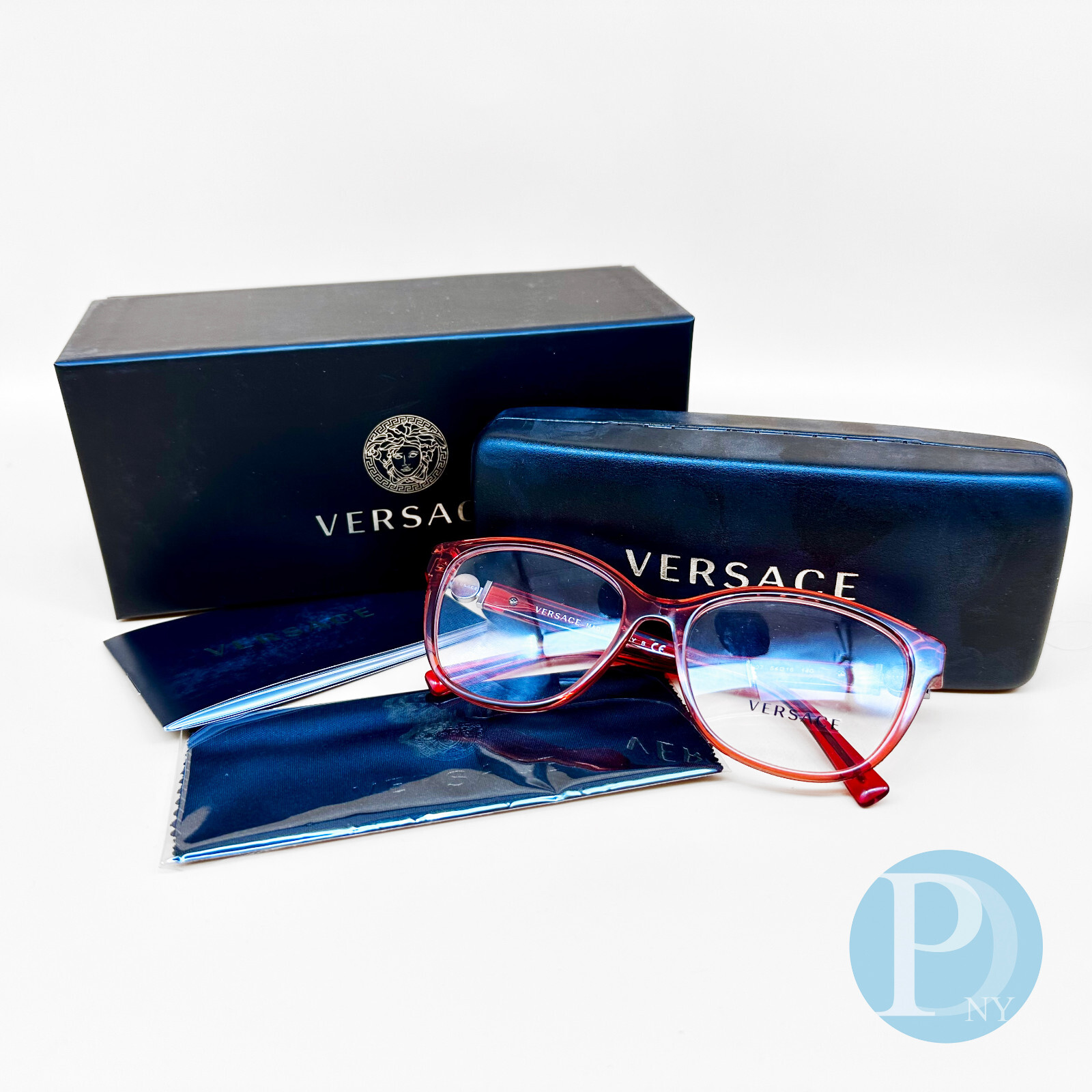 NEW VERSACE VE3273 5307 EYEGLASSES WOMEN VERSACE MOD 3273 RED Versace Eyeglasses MOD. 3273 5307 TRANSPARENT RED Frames 54  main image 3
