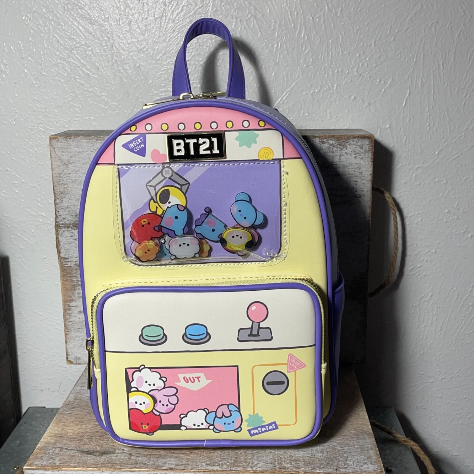 BT21 Claw Machine Mini Backpack Tata, Mang, Chimmy, RJ, Koya