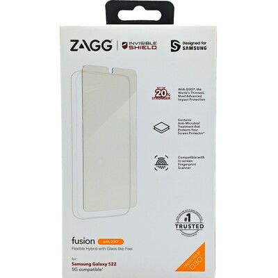 Screen Protector for Samsung Galaxy S22 by Zagg Fusion Anti-Scratch Clear