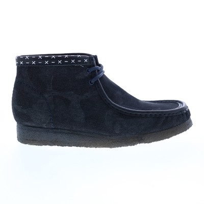 

Ботинки Clarks Wallabee Shashiko 26168811 Мужские синие парусиновые ботинки Chukkas, Синий, Clarks Wallabee Boot Shashiko