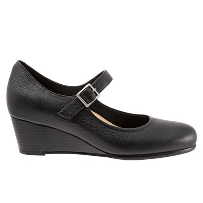

Женские черные кожаные туфли на танкетке Trotters Willow T1964-001 9,5, Черный, Trotters Willow