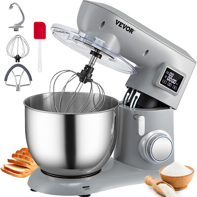 7.4qt Metal Electric Kitchen Dough Mixer 6-speed Timing