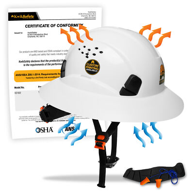 KwikSafety TORTOISE SHELL Full Brim Style Hard Hat ANSI OSHA Type 1 Class C