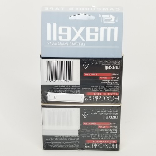 Maxwell Camcorder Video Tape VHS-C TC-30 HGX Gold  2-Pack