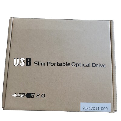 USB Slim Portable Optical Drive USB 2.0 NEW IN OPEN BOX. CD-ROM USB POWER CORD 