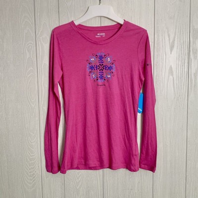 Columbia Mirrored Mirage Medallion Pink Long Sleeve T-Shirt XS NWT