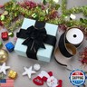 2.5 inch Wide Black Wired Velvet Ribbon for Christmas Tree 10 Yards, Vintage Velvet Ribbon with Gold Edge Wired Ribbon for Gift Wrapping, Wreaths, Crafts, Topper Bow, Wedding Decoration, Garland