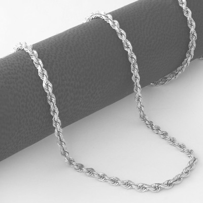Pre-owned Nuragold 14k White Gold 2.5mm Diamond Cut Rope Italian Chain Pendant Necklace Womens 18"
