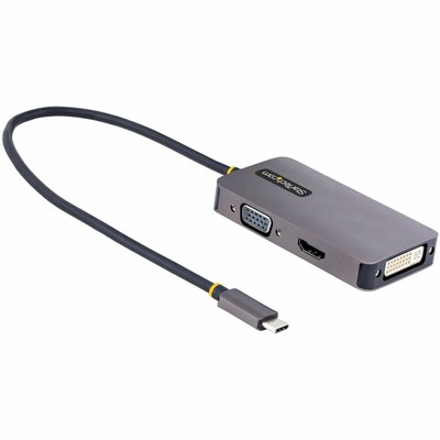 StarTech.com USB C Video Adapter, USB C to HDMI DVI VGA Adapter, 4K 60Hz,