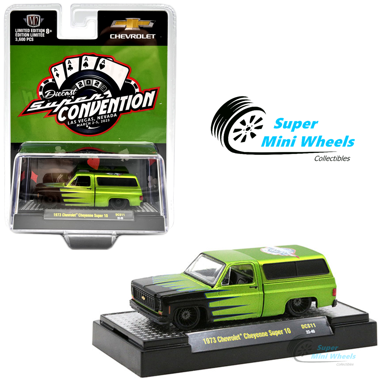 ミニカー M2 MACHINES Chevrolet Cheyenne Super 10 1973 Chevrolet Cheyenne Super 10 Blue Shark Mouth | M2 Machines