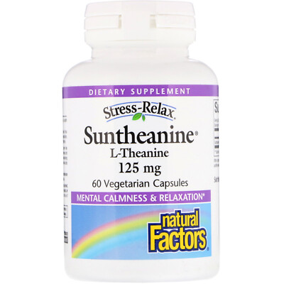 Natural Factors Stress-Relax Suntheanine L-Theanine 125 mg 60 Vegetarian Caps 