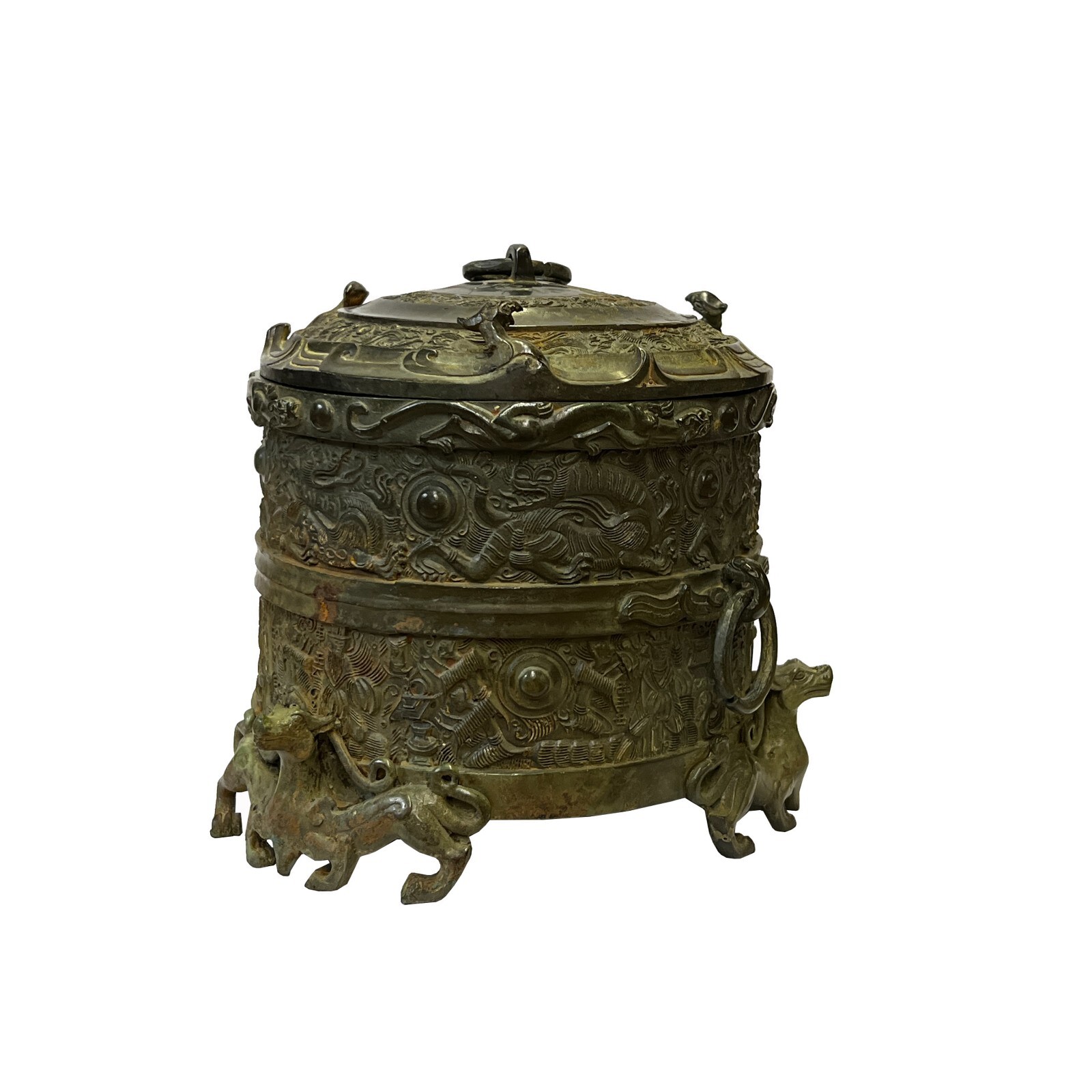 Vintage Look Chinese Green Black Ancient Ding Shape Holder Display ws3008S Vintage Look Chinese Green Black Ancient Ding Shape Holder Display ws3008S
