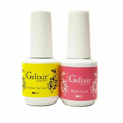 Gelixir Soak Off Gel - Base And Top No Wipe 15ml 0.5oz