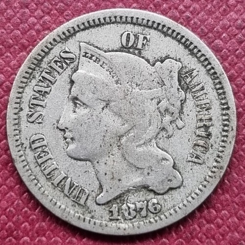 1876 Three Cent Nickel 3c Circulated #53900 | eBay