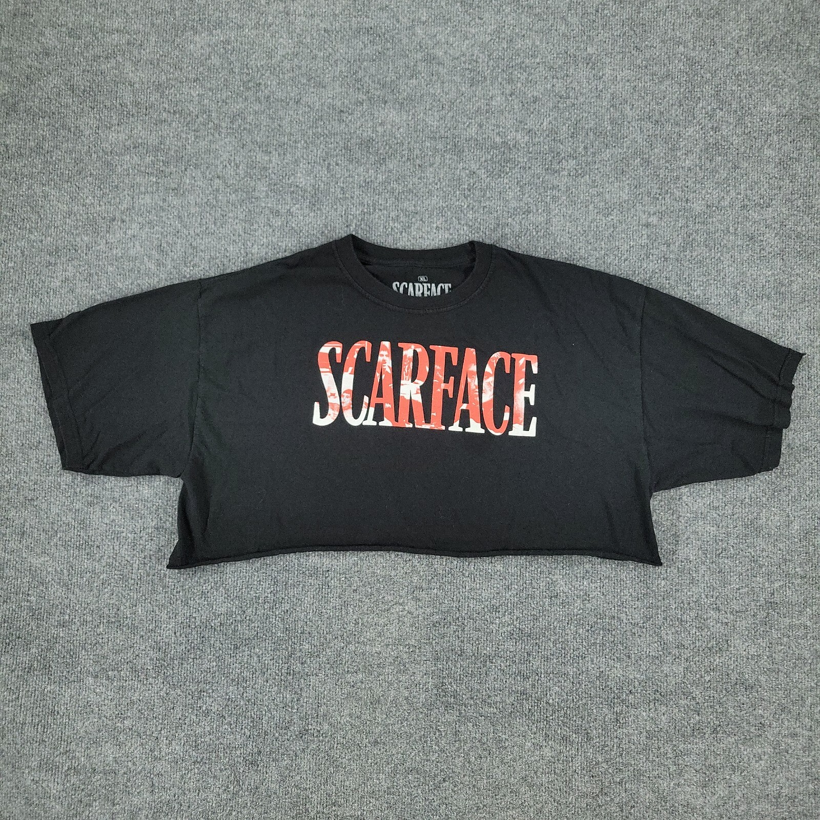 売れ筋商品|||リーズン Tシャツ トップス レディース Men's and Women's Black Scarface Cherub Button-Up Shirt Black Scarface Shirt Women XL Black Crop Top Graphic Tee Crew Neck
