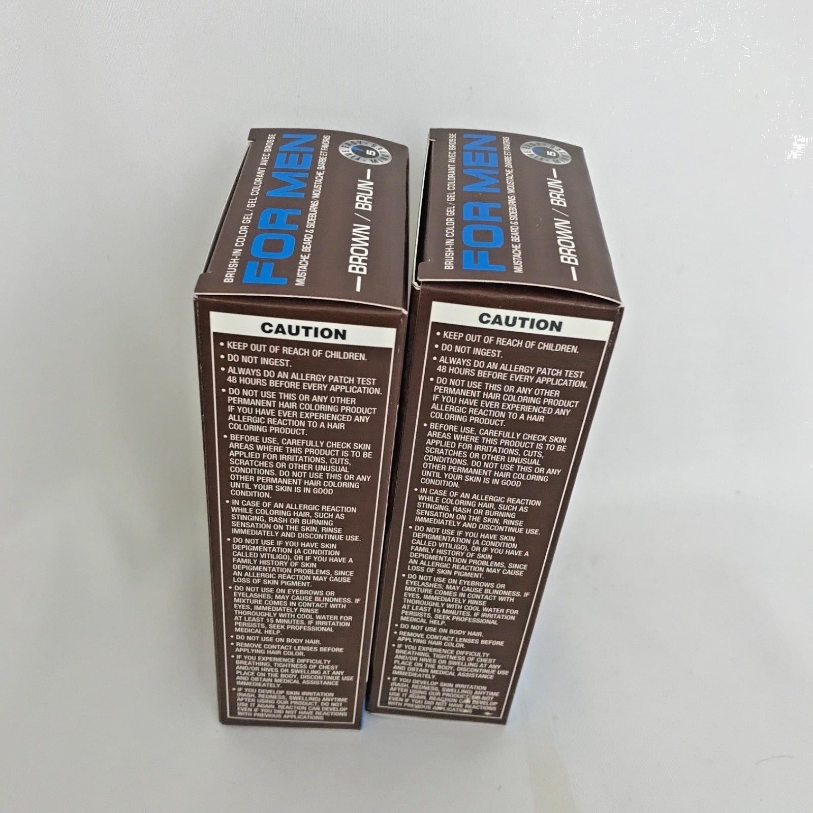 FOR MEN MUSTACHE BEARD BROWN BRUSH IN GEL 2 BOXES