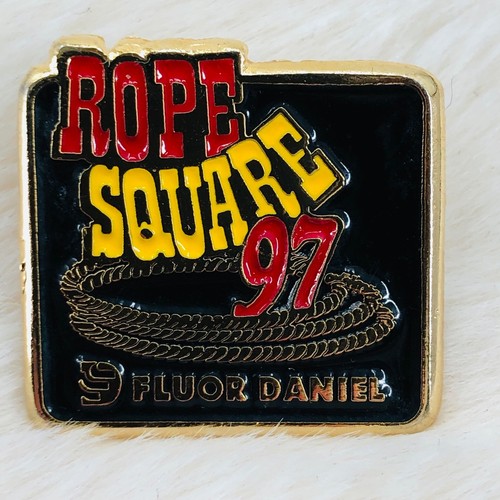 1997 Calgary Stampede Fluor Daniel Rope Square 97 Souvenir Enamel Pin